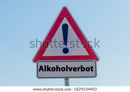 Sign Alcohol Ban german "Alkoholverbot"