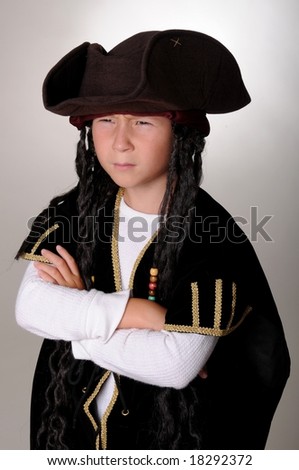 Boy Pirate isolated on black