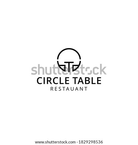 Illustration modern abstract table and chair on circle logo design template Royalty-Free Stock Photo #1829298536