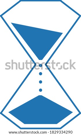 abstract vector icon of a blue hourglass