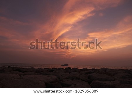 dramatic red cloud during sunset