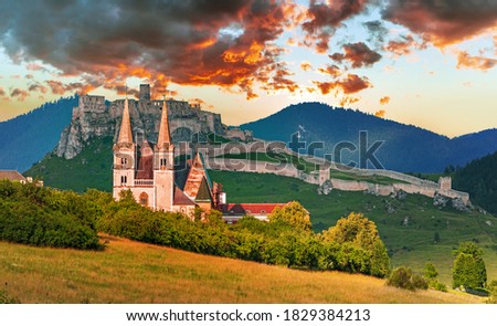Amazing view on Spis Castle, UNESCO heritage in Slovakia 