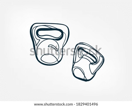 weights fitness stuff vector single one line isolated design element