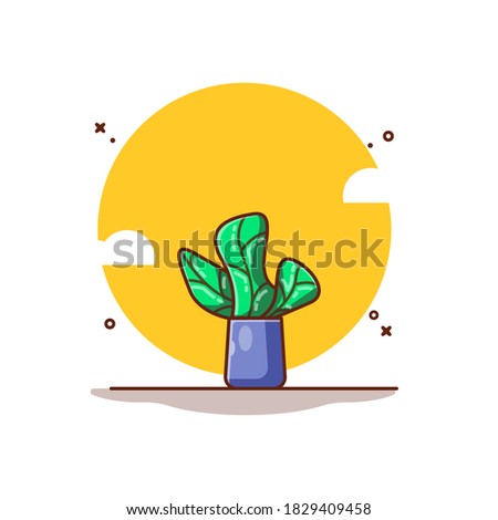 Plant Vector Icon Illustrations. Interiors Icon Concept White Isolated. Flat Cartoon Style Suitable for Web Landing Page, Banner, Sticker, Background
