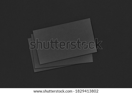 Business cards blank. Mockup on black background