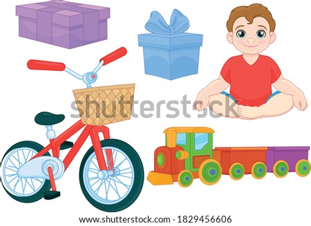 Cute toddler boy and Birthday gifts