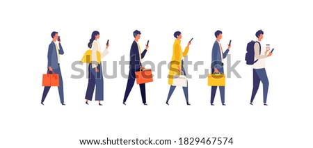Walking businessman character design in different poses. Vector illustration in flat style.