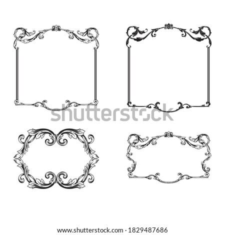 Classical baroque vector set of vintage elements for design. Decorative design element filigree calligraphy vector. You can use for wedding decoration of greeting card and laser cutting.