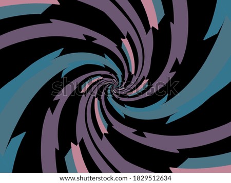 A hand drawing pattern made of pink purple and blue on a black background 