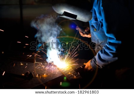 Welding work,best focus welders mask, suit and left hand