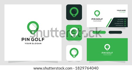 Creative golf design and map marker. logo and business card. Premium Vectors Royalty-Free Stock Photo #1829764040