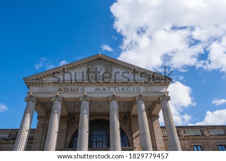 Facade of the casino on Bowling Green in the state capital of Hesse, in Wiesbaden / Germany