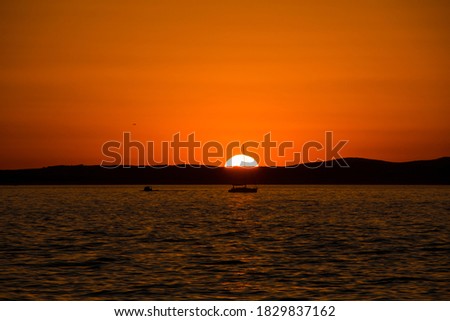 Colorful sunset at the Adriatic sea photographed in Zadar, Dalmatia, Croatia