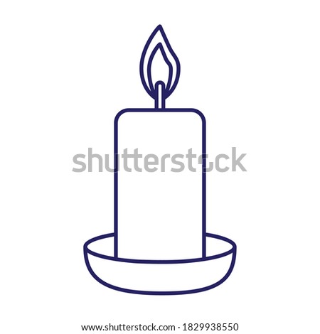 Candle line style icon design, Fire flame candlelight light spirituality burn and decoration theme Vector illustration