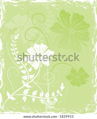 Grunge background flower, elements for design, illustration
