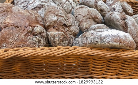 Bread, Macro photography of different varieties of fresh whole wheat bread, Healthy food.