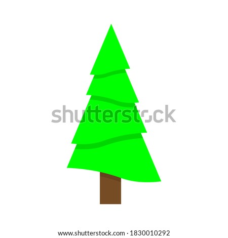 green tree, new year vector illustration