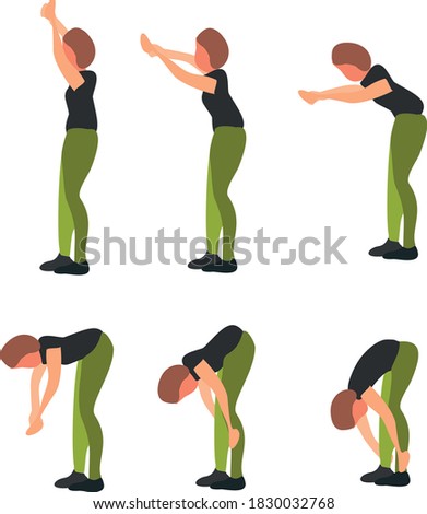 A set of exercises for the back. Health. Prevention. Gymnastics. Vector. Icons for the site. Sport.