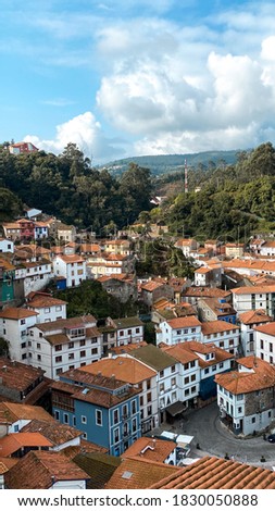 A vertical shot of the view of Cudillero located in Asturias, Spain, during daylight