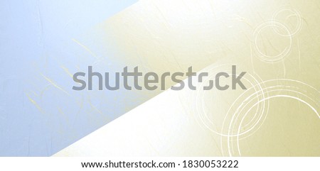 Blue and Gold Japanese Paper Construction Abstract
