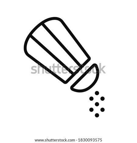 Salt shaker line icon. Vector food related flat style illustration isolated on white background