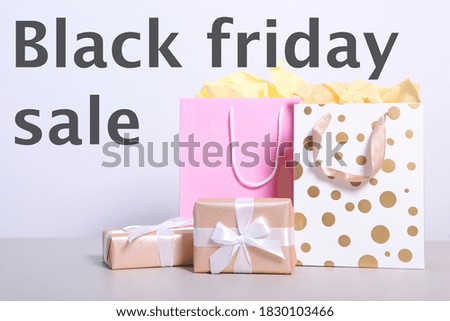 Black Friday concept. Sale, discounts, shopping, shopaholism
