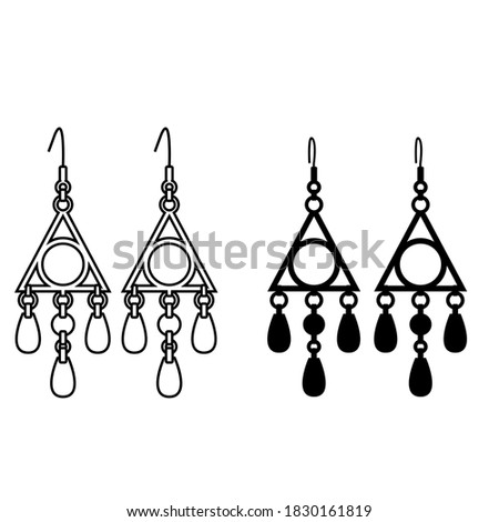 Earrings icon vector set. jewelry illustration sign collection.