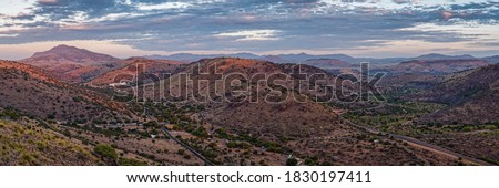 Alpenglow on Blue Mountain and Davis Mountains from Skyline Drive Trail Scenic Overlook - Fort Davis