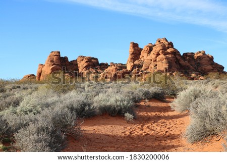 Red Cliffs at Red Cliffs National Conservation area, St George, Utah Royalty-Free Stock Photo #1830200006