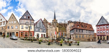 Market place in Kronach, Bavaria, Germany 