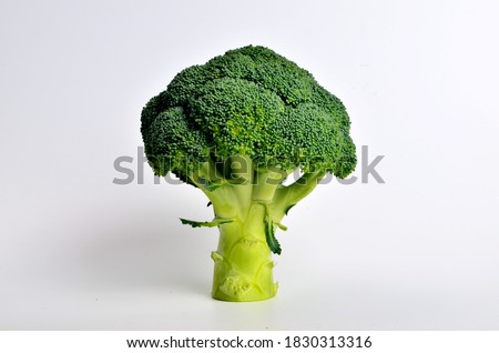 broccoli head on the white background Royalty-Free Stock Photo #1830313316