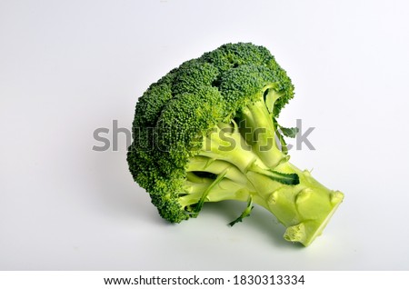 broccoli head on the white background