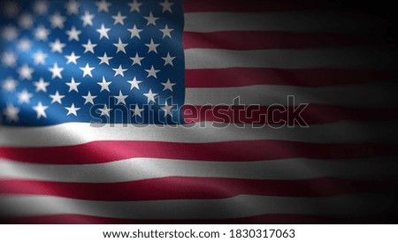 close up waving flag of america. flag symbols of america.