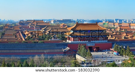 Forbidden city in the morning in Beijing.