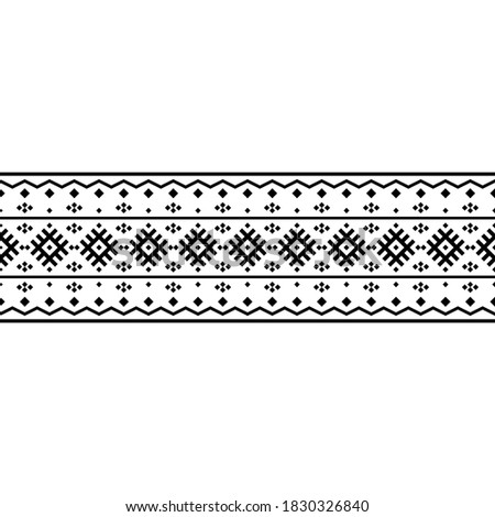 Stripe traditional motif ethnic pattern design vector in black white color