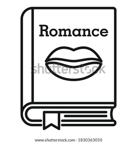 Literary romance book icon. Outline literary romance book vector icon for web design isolated on white background