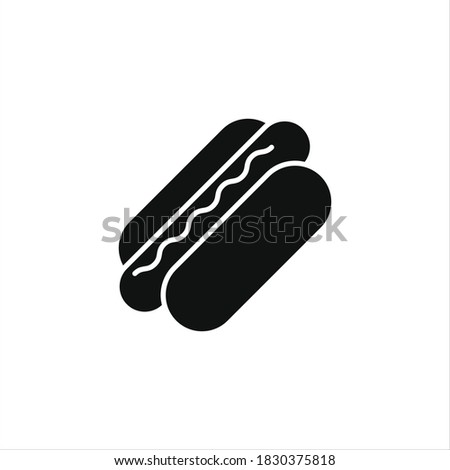 Hot dog icon for your website, logo, app, UI, product print. Hot dog concept flat Silhouette vector illustration icon