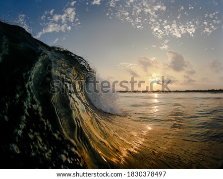 Water photography waves water sunset sunshine blue sky slow shutter