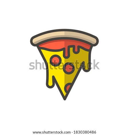 pizza icon of color style  vector illustration design