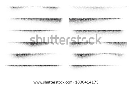 A set of stipple gradient shadow from paper sheet, various stipple hatching technique shadow effects, dot hatching or halftone gradient overlay shadows of edge of flat object Royalty-Free Stock Photo #1830414173