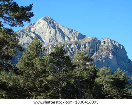 Views of the Pedraforca mountain in Catalonia.