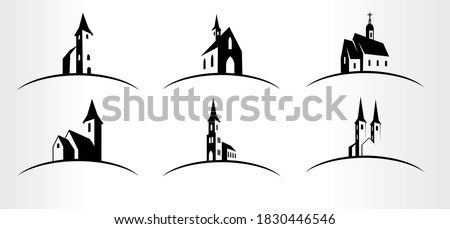 set of Vector Church logo emblems Royalty-Free Stock Photo #1830446546