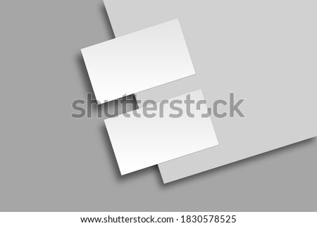 Business Card Mockup with Bottom Shadow. Business Card Photo for Mockup.