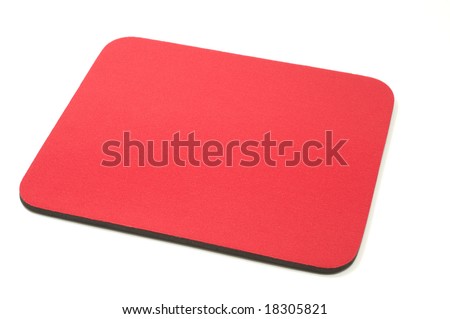 Red mouse-pad isolated on white background Royalty-Free Stock Photo #18305821