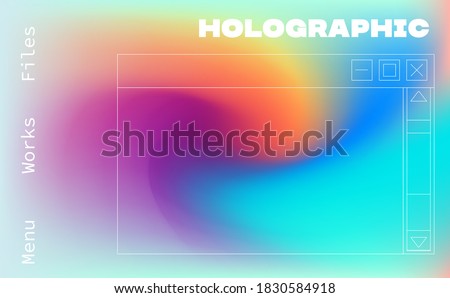 Trendy texture with polarization effect and colorful neon holographic stains. Abstract psychedelic background. Royalty-Free Stock Photo #1830584918