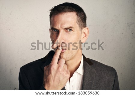 Portrait of a liar Royalty-Free Stock Photo #183059630