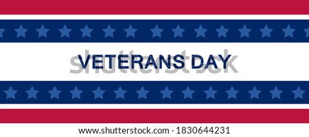 Blue Red and White Color Veterans Day Banner Template