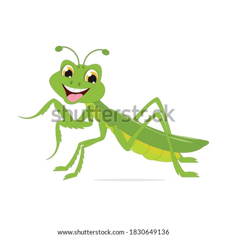 Cute Grasshopper Animal Cartoon, simple vector illustration design