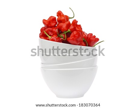 Red chili or chili peppers isolated on white background