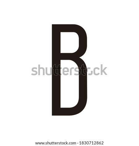 Vector symbol for negative space logo letter "B" and letter "I".